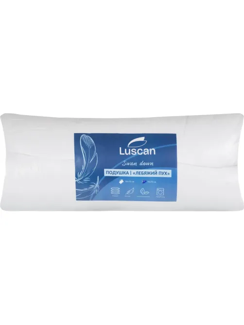 Подушка Luscan 70х70 см стеганная микрофибра/лебяжий пух, с цветным кантом