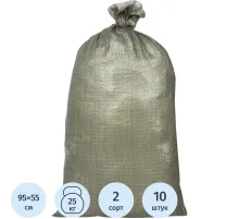 Мешок п/п строительный зеленый 95х55 (40 гр) 10шт/уп