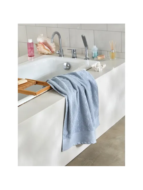 Полотенце махровое Комус банное бордюр Жаккард 70х120 см ,500 г/м2, Голубой