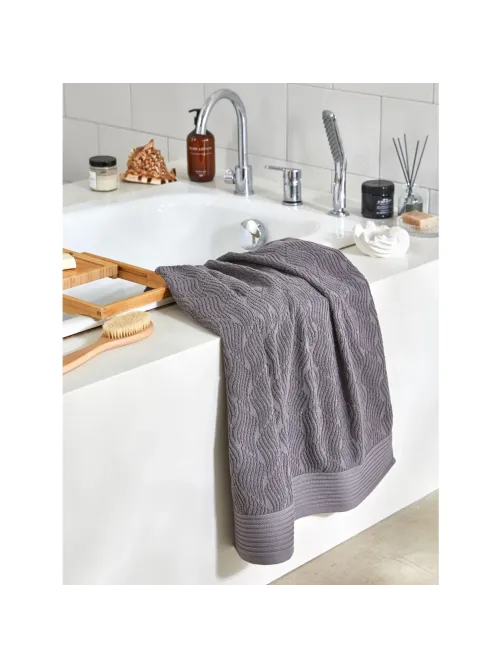 Полотенце махровое Комус банное бордюр Жаккард70х120 см ,500 г/м2,Антрацит