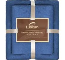 Набор полотенец махровых Luscan 300г/м2, 35x75/70x140 см синий