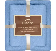 Набор полотенец махровых Luscan 300г/м2, 35x75/70x140 см голубой