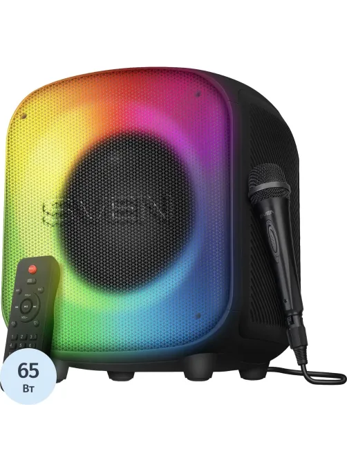 Акустическая система Sven PS-555, черный, 65Вт, BT/USB/microSD, пульт,аккум