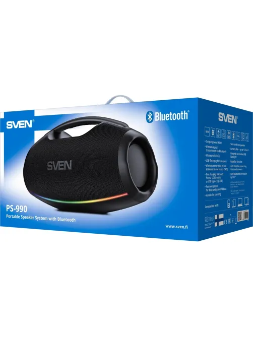 Акустическая система Sven PS-990, 2x90 Вт, IPx7, TWS/Bt/USB, встр аккум