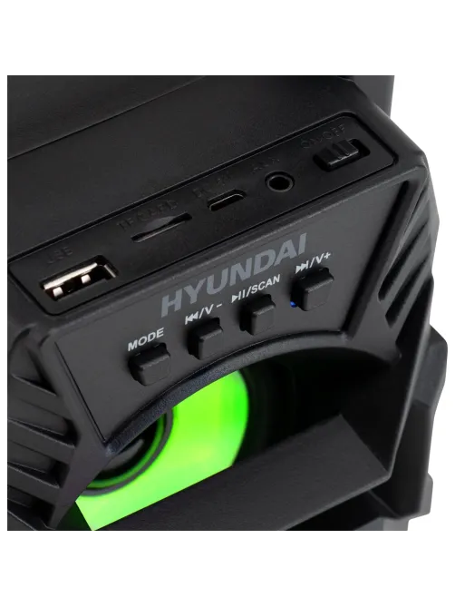 Портативная акустика Hyundai H-PS1000 черный 9W 1.0 BT/USB 10м 500mAh