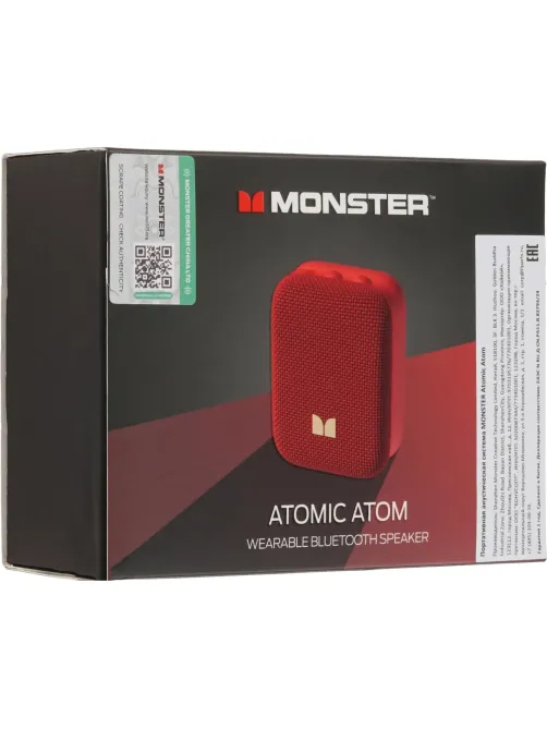 Портативная акустика Monster Atomic Atom, красная