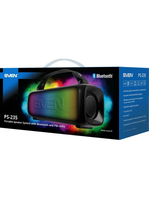 Акустическая система Sven PS-235, 2x6 Вт, TWS, Bluetooth, FM, USB