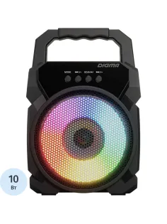 Портативная акустика Digma D-PS1500 черный 10W 1.0 BT 10м 500mAh (SP1500B)
