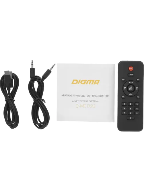 Акустическая система Digma D-MC1720 черный 80Вт/FM/USB/BT/micro SD