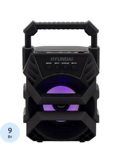Портативная акустика Hyundai H-PS1000 черный 9W 1.0 BT/USB 10м 500mAh