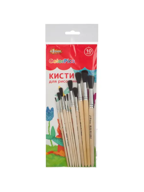 Кисть набор 10 шт. ColorPics белка круглая №1-№10