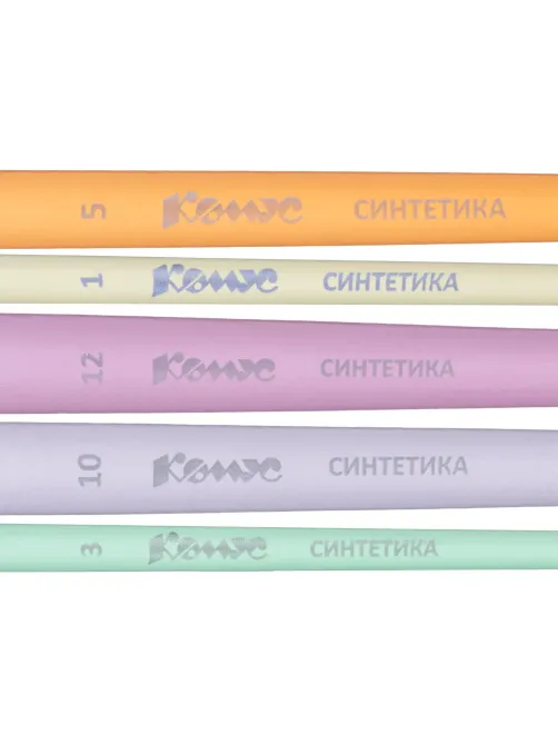 Набор кистей Комус Класс Kitty stickers синт,кр(№1,3,5)пл(№10,12),5шт,европ