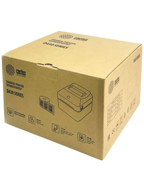 Этикет-принтер Cactus CS-TP-D430U 203dpi 160мм/с/USB для печ.этик. черный