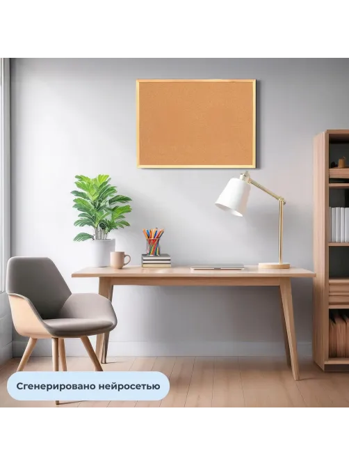Доска пробковая Attache 30х45см деревян. рама, Россия