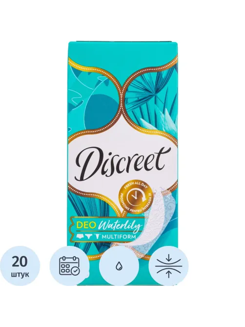 Прокладки гигиенические DISCREET Deo Water Lily Multiform Single, 20шт/уп