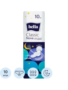 Прокладки женские гигиенические bella Classic Nova Maxi 10 шт/уп