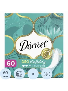 Прокладки гигиенические DISCREET Deo Water Lily Multiform Trio, 60шт/уп