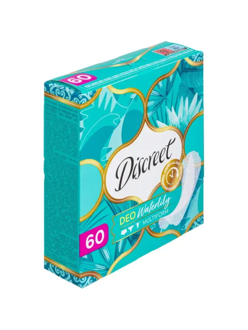 Прокладки гигиенические DISCREET Deo Water Lily Multiform Trio, 60шт/уп