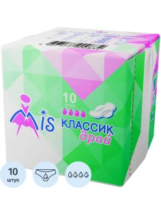 Прокладки женские МИС Классик драй 4 капли 10шт/уп