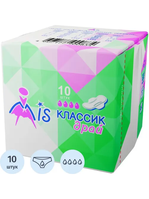 Прокладки женские МИС Классик драй 4 капли 10шт/уп
