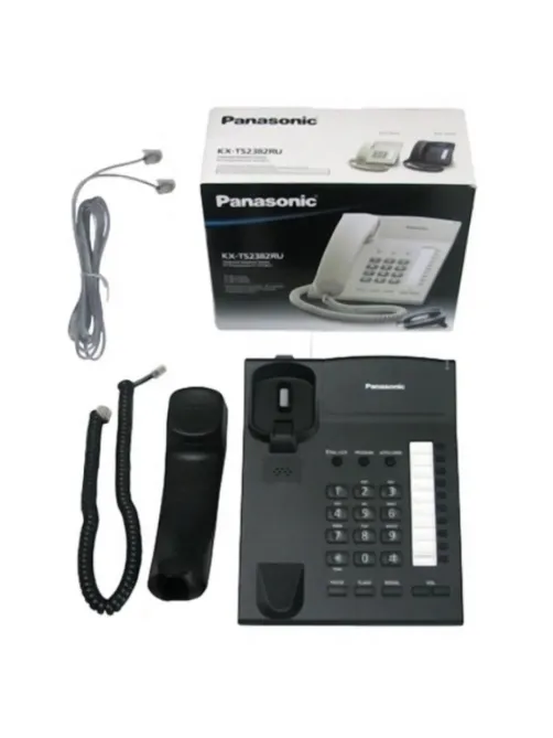 Телефон проводной Panasonic KX-TS2382RUB чер(KX-TS2382RUB)