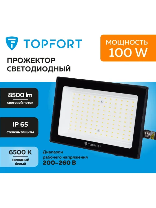 Прожектор светодиодный Topfort LED FL 100W 6500K IP65