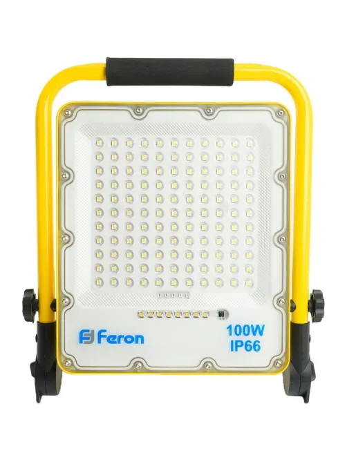 Прожектор светодиодный Feron LL-952 переносной с з/у IP66 100W 6400K(48677)