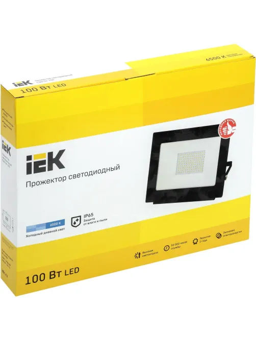 Прожектор светодиодный СДО 06-100 6500К IP65 черн. ИЭК LPDO601-100-65-K02