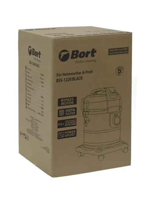 Пылесос строительный BORT BSS-1220 BLACK, 20 л (93412598)