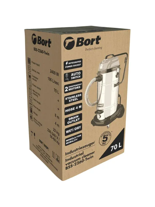 Пылесос строительный BORT BSS-2260-Twin (91272522)