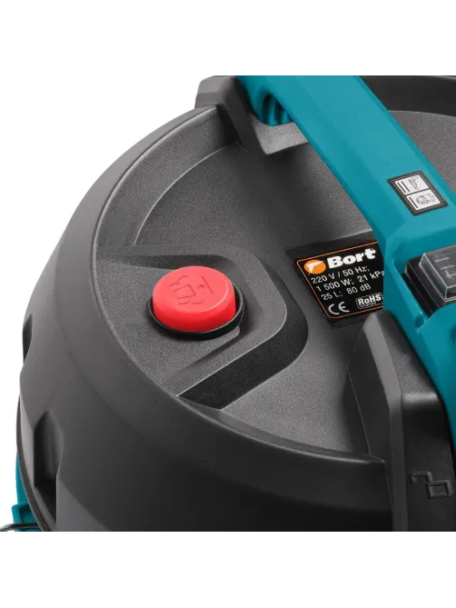 Пылесос строительный BORT BSS-1525 BLACK, 25 л (93412604)