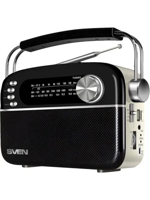Радиоприемник Sven SRP-505, 3Вт, Bluetooth, FM/AM/SW/USB/microSD/AUX, аккум
