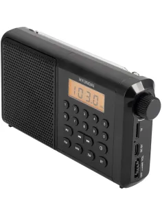 Радиоприемник Hyundai H-PSR115 черный USB microSD