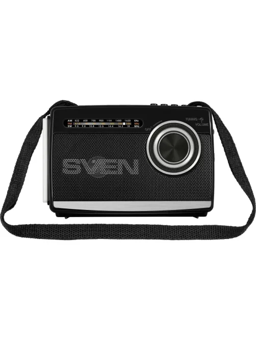 Радиоприемник Sven SRP-155, чёрный, BT/FM/AM/SW/USB/microSD, фонарь, аккум