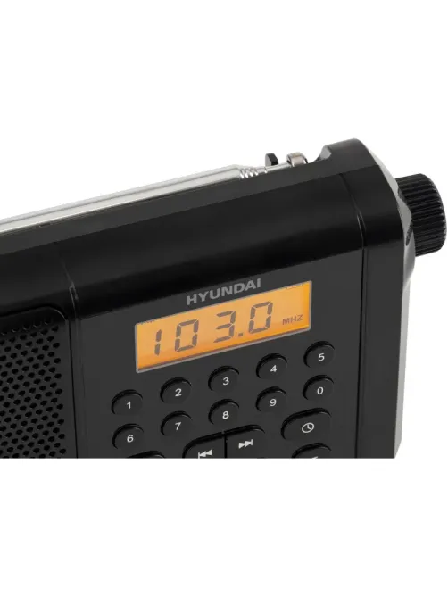 Радиоприемник Hyundai H-PSR115 черный USB microSD