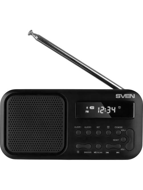Радиоприемник Sven SRP-50, 3Вт, BT/FM/USB-C, будильник, встр аккум