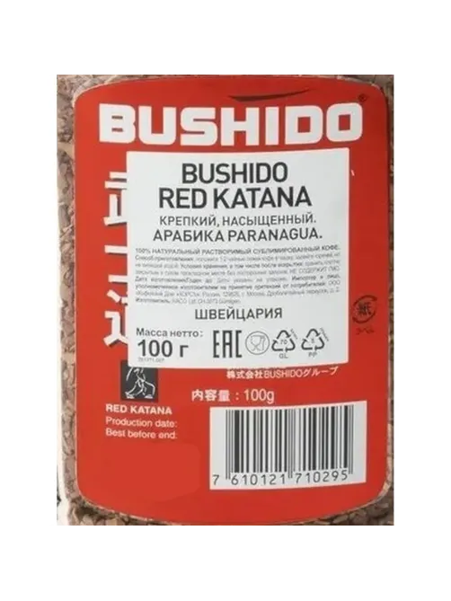 Кофе Bushido Red Katana растворимый, сублим., 100г