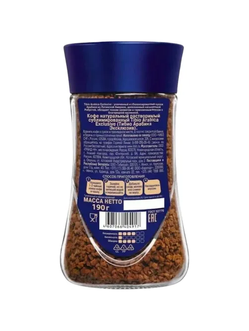 Кофе Tibio Exclusive Arabika раств.субл.190г стекло