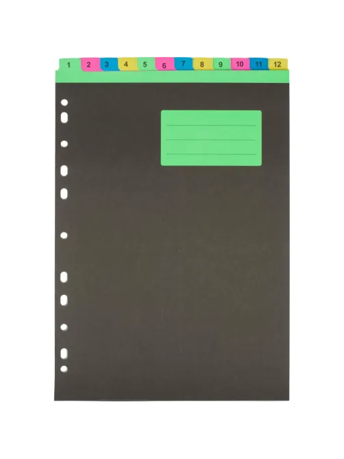 Разделитель листов с индексами 1-12 Attache Selection, А4, картон
