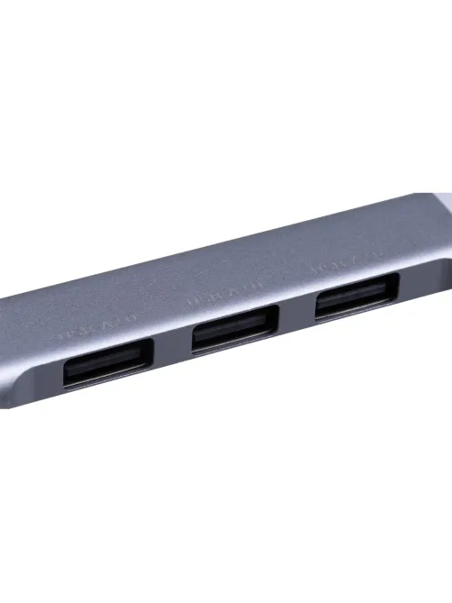 Разветвитель USB  HS001 USB3.0x1/USB 2.0x3/серебристый