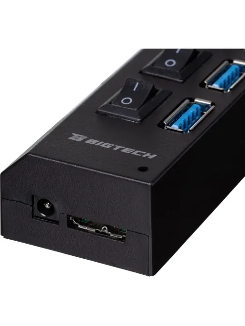 Разветвитель USB  HS006 выключатель/USB 3.0x7/черный