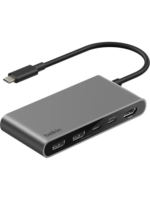 Разветвитель USB Belkin (AVC022hqSGY)хаб 5в1 4K@60Hz 100W сер.косм
