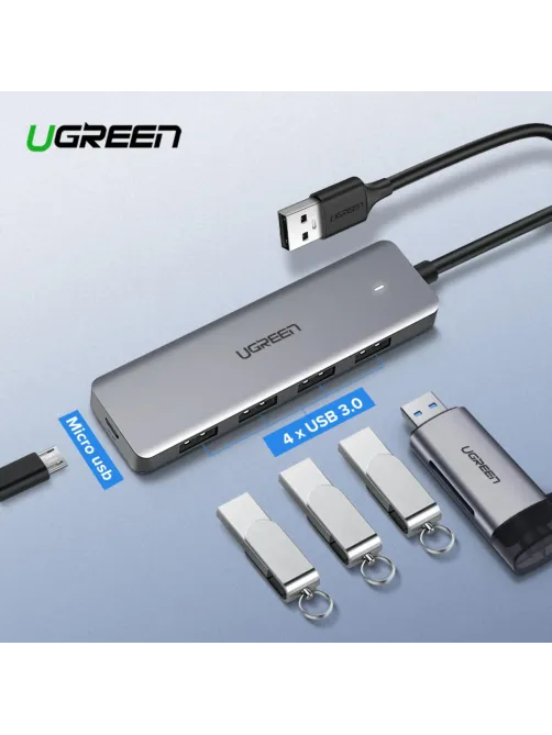 Разветвитель USB Ugreen CM219 micro USB, 4 x USB 3.0 (50985)