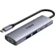 Разветвитель USB RAPOO 5в1 USB-C toPD+HDMI+2xUSB3.0,C сереб(13240)XD51-SGRY