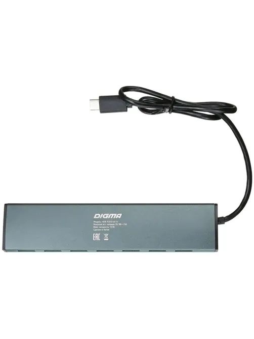 Разветвитель USB C Digma HUB-7U3.0-UC-G 7порт. серый