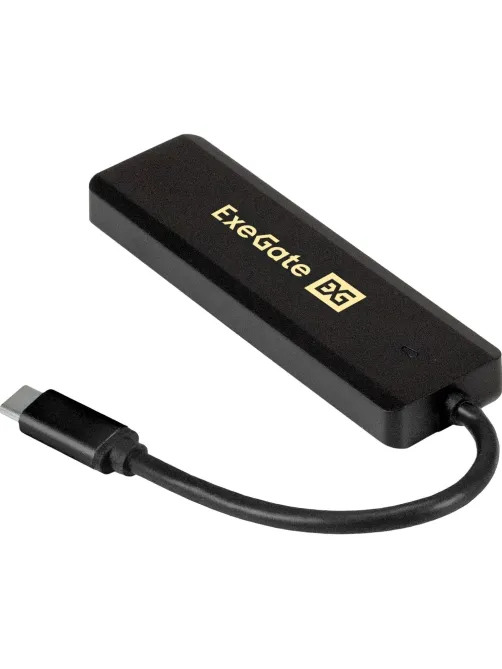Концентратор USB хаб ExeGate (EX293986RUS)  DUB-4CP/1 4-в-1 черн