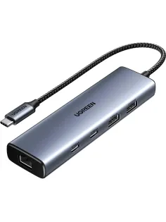 Разветвитель USB UGREENCM512(45320)USB-C to2xUSB-A/2xUSB-C/RJ45/USB-C-PD,ср