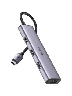 Разветвитель USB Ugreen CM473 (20841) USB-C to 4xUSB 3.0 Hub. серый