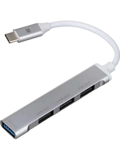 Разветвитель USB  HS001 USB3.0x1/USB 2.0x3/серебристый
