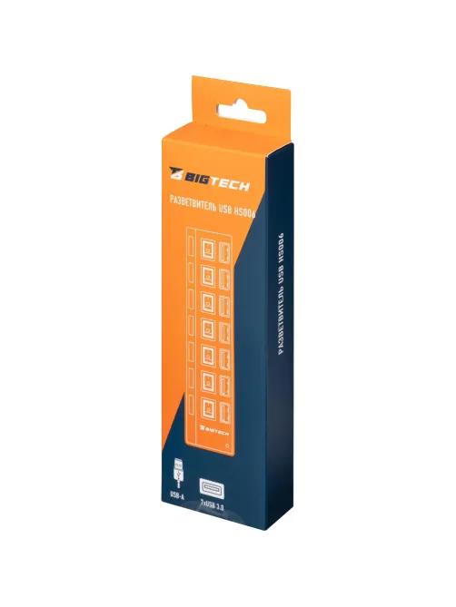 Разветвитель USB  HS006 выключатель/USB 3.0x7/черный